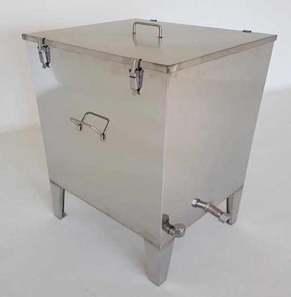 Rechteckiger Wachsschmelzer aus Edelstahl 90cm x 51cm Inhalt